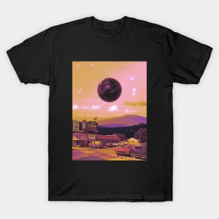 Under The Dark Moon - Space Collage, Retro Futurism, Sci-Fi T-Shirt